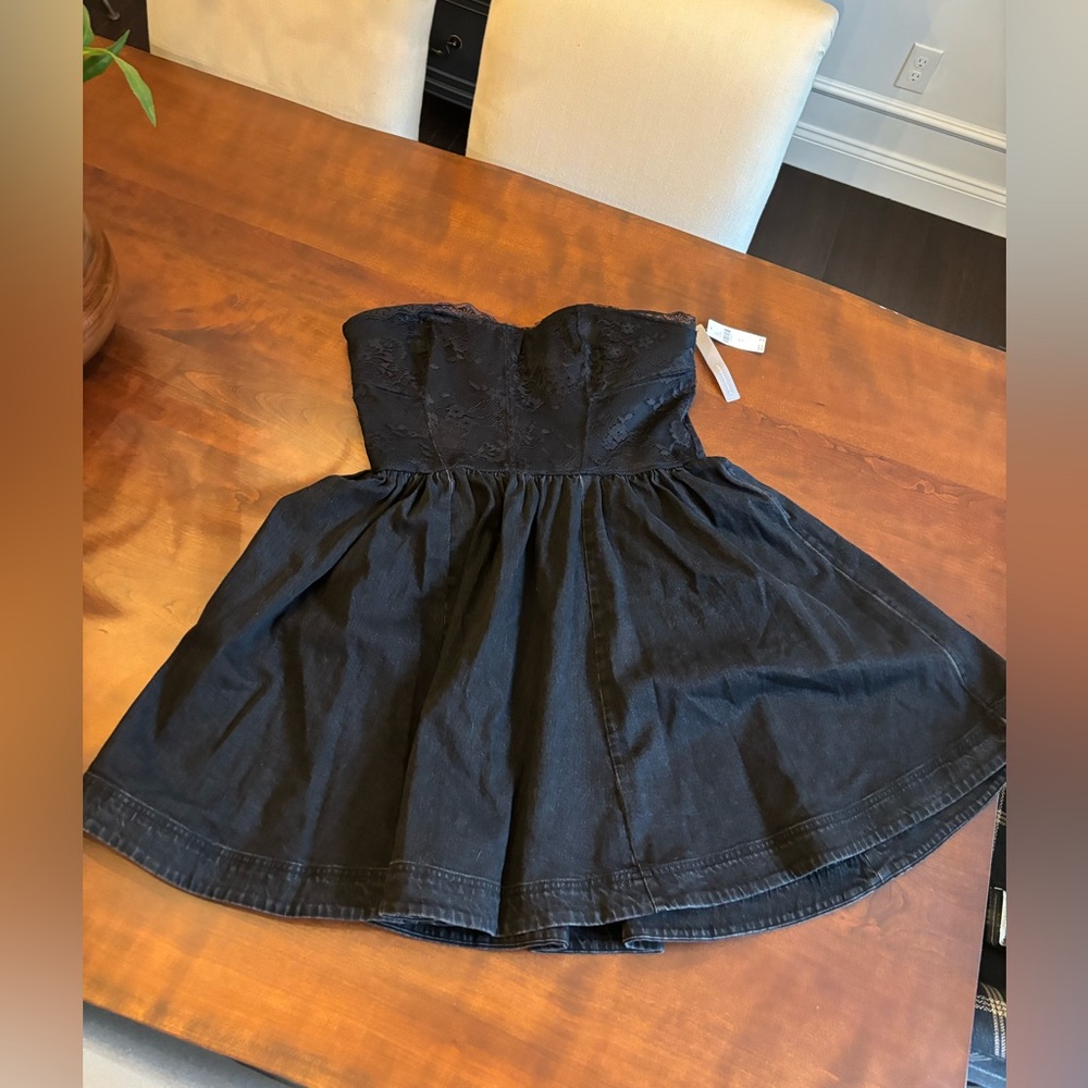 Anthropologie Black Strapless Dress